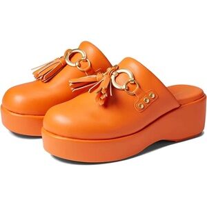 Vibrant Orange Tassel Mules Circus NY by Sam Edelman